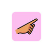 Pointing index finger line icon. Hand, fist, sign. Gesturing concept. Can be used for topics like communication, direction, mobile app.