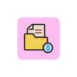 Icon of profitable contract. File, document, coin. Bargain concept. Can be used for topics like agreement, corruption, business