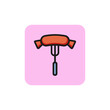Sausage on fork line icon. Grill, meat, barbecue. Picnic concept. Can be used for topics like food, nature, cooking.