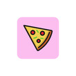 Slice of pizza line icon. Cheese, pepperoni, Italian cuisine. Food concept. Can be used for topics like menu, cafe, restaurant