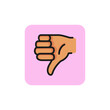 Thumb down line icon. Dislike, disapproval, hand. Gesture concept. Can be used for topics like social network, mobile app, website.