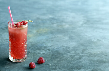 Sticker - summer drink berry lemonade in a glass