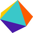 Colorful isometric 3d octahedron shape