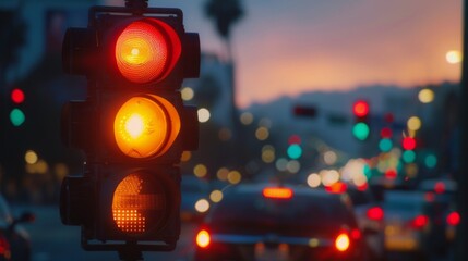Poster - A traffic signal countdown timer, displaying seconds until the light changes, helping drivers anticipate signal changes for smoother driving.