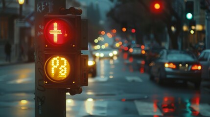 Poster - A traffic signal countdown timer, displaying seconds until the light changes, helping drivers anticipate signal changes for smoother driving.