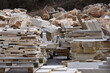 Stacked limestone slabs and tiles