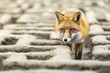 A fox navigating a corporate maze, representing cunning and adaptability in business tactics