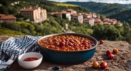 Wall Mural - Asturian fabada in Asturias.