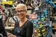 © Henrry L - A woman is smiling and working at a bike shop