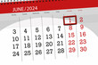 Calendar 2024, deadline, day, month, page, organizer, date, June, saturday, number 1