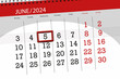Calendar 2024, deadline, day, month, page, organizer, date, June, wednesday, number 5