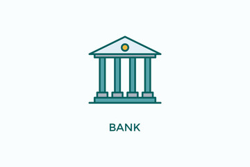 Bank Vector Icon Or Logo Sign Symbol Illustration