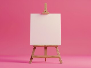 large easel with blank canvas ready for painting