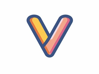 V color logo design on white background