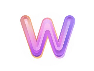 W letter icon, color logo design on white background