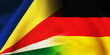 German,Seychelles flag together.Germany,Seychelles waving flag background