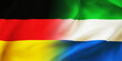 German,Sierra lion flag together.Germany,Sierra lion waving flag background