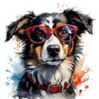 Watercolor Portrait of a Dog
