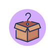 Open box line icon. Question mark, surprise, cargo outline sign. Delivery, parcel, mystery concept. Vector illustration, symbol element for web design and apps