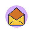 Open empty envelope line icon. Packet, postage, correspondence outline sign. Message, communication, newsletter concept. Vector illustration, symbol element for web design and apps