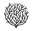 Tumbleweed or thorn bush black and white drawing