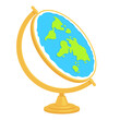 Flat earth globe model illustration
