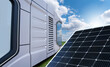 Concept of futuristic zero emission modular house powered with renewable energy.