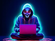 © Zay WIn Htai - Anonymous hacker with hoodie. Concept of hacking cybersecurity, cybercrime, cyberattack, etc.