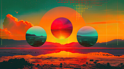 Wall Mural - Planets in desert