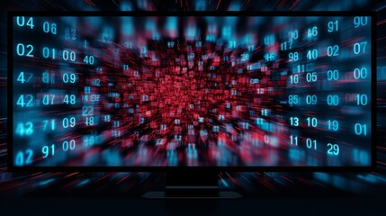 A screen with numbers