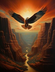 Wall Mural - Eagle's Reign Over the Skyward Abyss