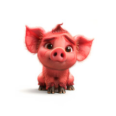 Little Pig With Big Ears and Big Eyes. Generative AI