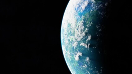 Wall Mural - blue planet in space. universe and planet. 3d-rendering. animation.