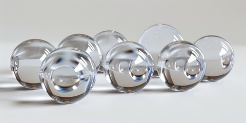 Wall Mural - illustration of glass balls on white background.