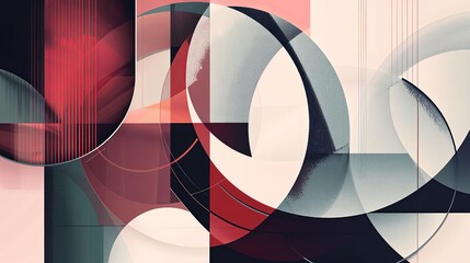 Wall Mural - minimalist composition with overlapping geometric forms in a modern style