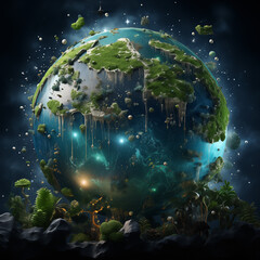 Wall Mural - concept of ecology planet earth save nature
