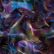 Colorful abstract line illustration with holographic colors, seamless pattern