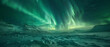 A mesmerizing display of ethereal northern lights illuminating the Arctic sky with vibrant colors.
