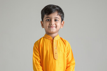 little boy in traditional kurta.