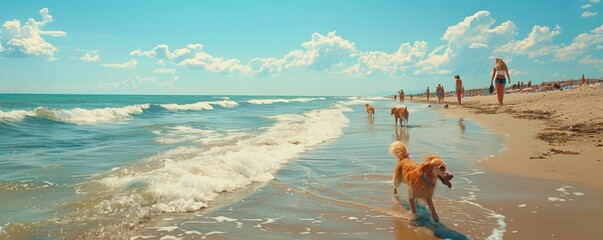 dogs on the beach