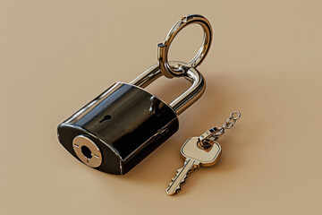 steel lock with keys