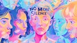 Colorful illustration 'No More Silence' advocating against domestic violence