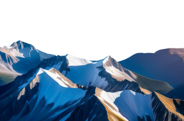 mountains with snows, isolated on transparent background, png file