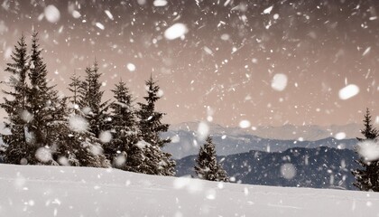 Sticker - christmas background white snow on black background for edit photo