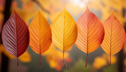 Poster - autumn colored fall leaf texture on transparent background overlay