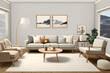 © MrJeans - clean white beautiful interior livingroom with couch designer style