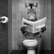 zebra on toilet, AI generated