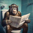 chimpanzee on toilet, AI generated