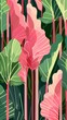 Vibrant Rhubarb Stalks Art - Abstract Food Background