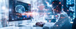 © Bartek - Medical Technology Innovation: Doctor/Technician Utilizing AI Data Analysis for Healthcare Lab Experiments, Data Science in Medicine/Health Research